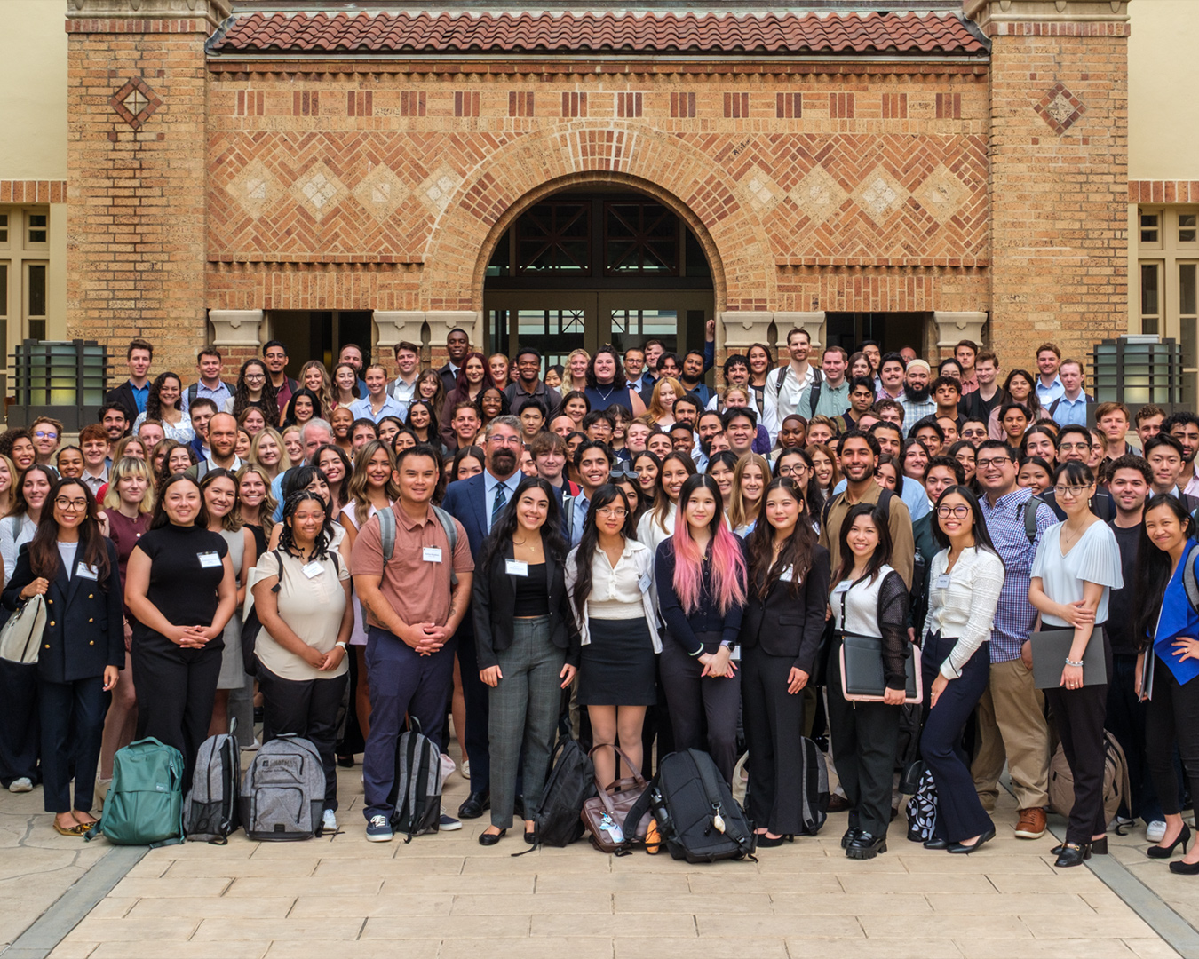 Group photo of the entering class gathered outside of Kennedy Hall