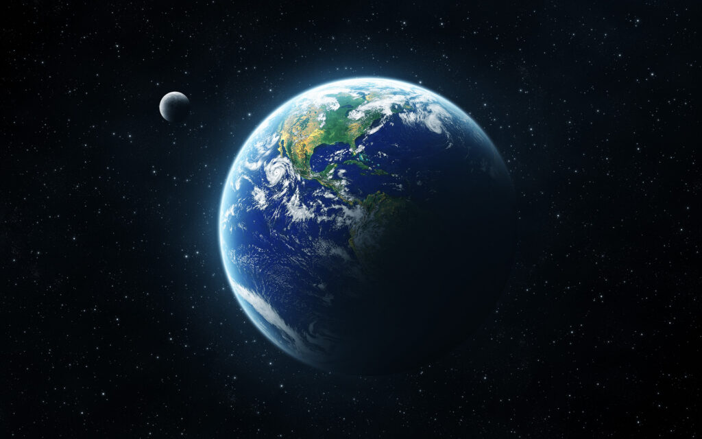 The Earth and the moon.