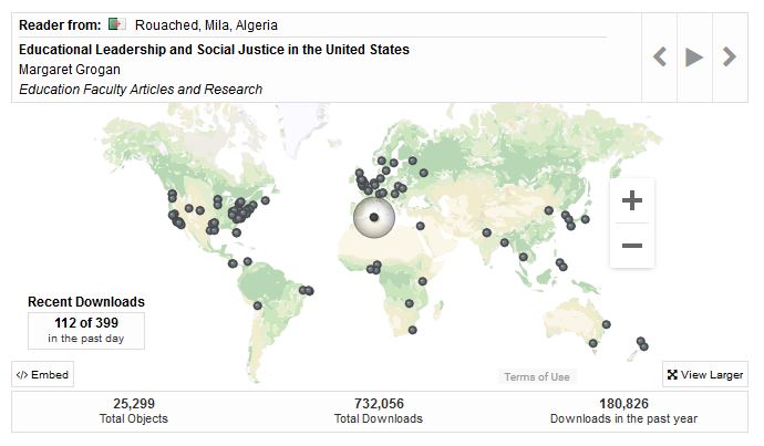 Chapman University Digital Commons Readership Map