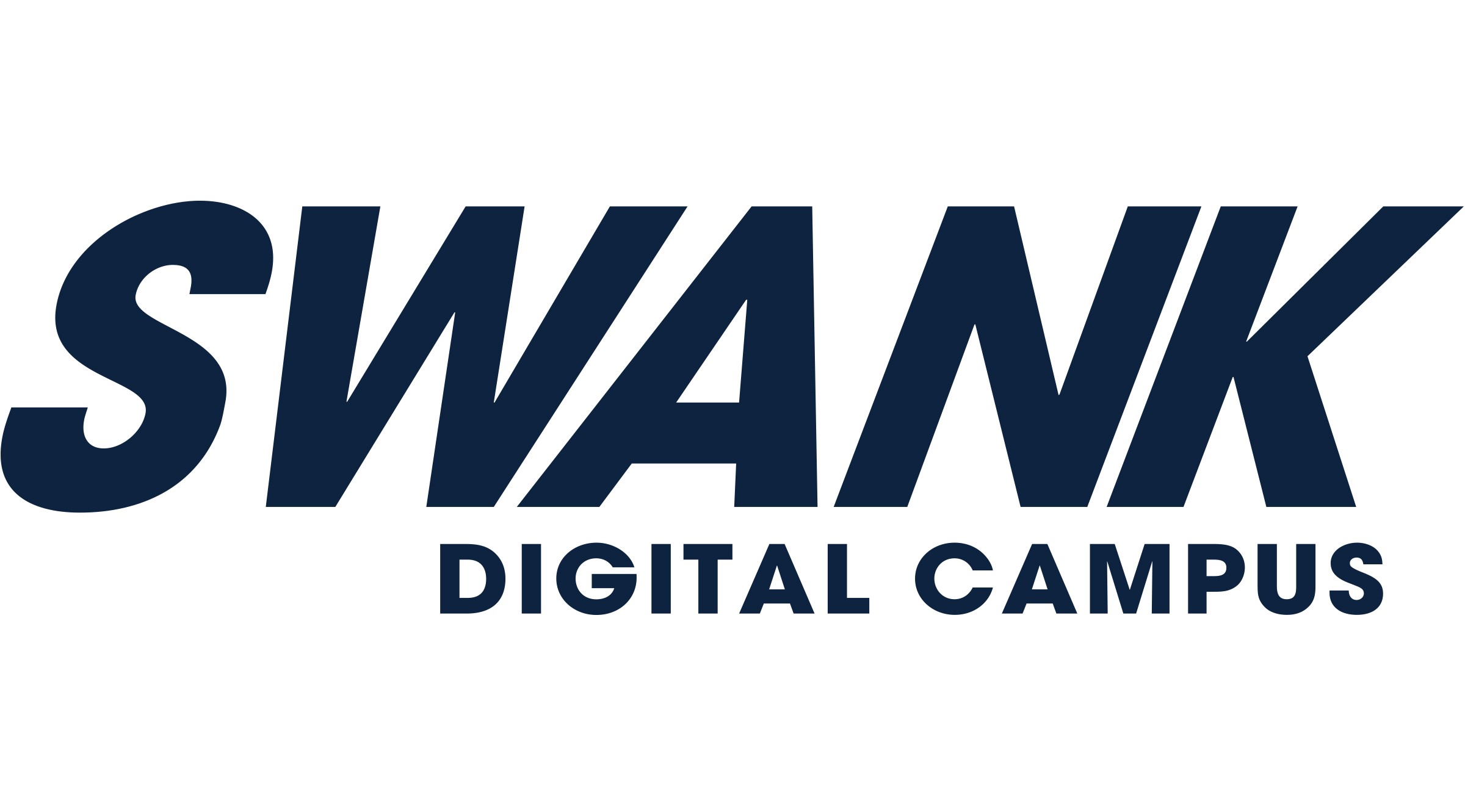 Logo for Swank Digital Campus, with the name of the database in blue text on a white background.