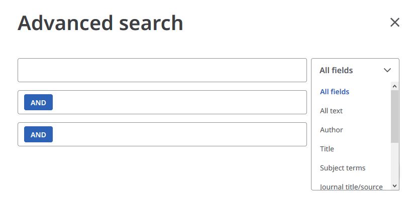The new Start Your Search advanced search screen