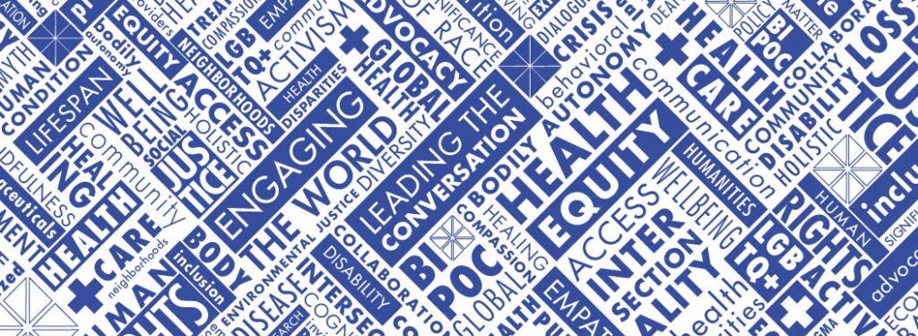 Word cloud of health equity terms and representations
