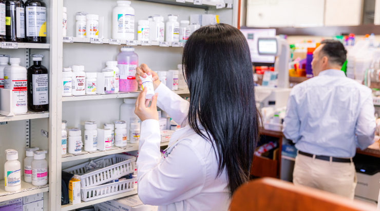 Pharmacist working in the clinic