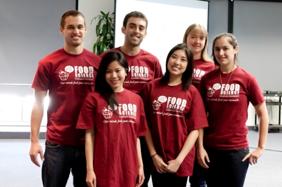 This year's Food Science College Bowl team, from L-R: Alex Wendling, Karen Thang, Greg Yudin, Kimberlee Au, Amber Hoekstra, and Kelly Sparks.