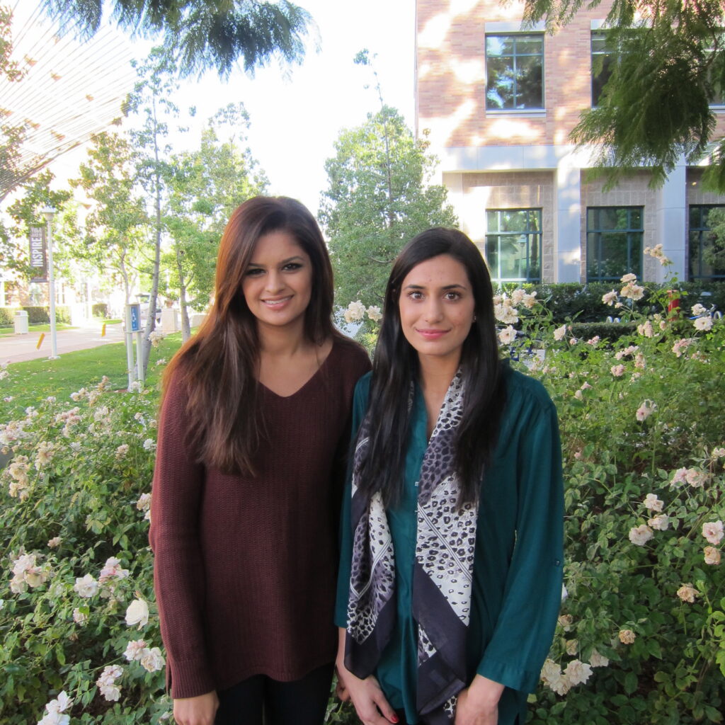 Chapman University Seniors Maheen Kibriya (right) and Shehzein Khan (left)