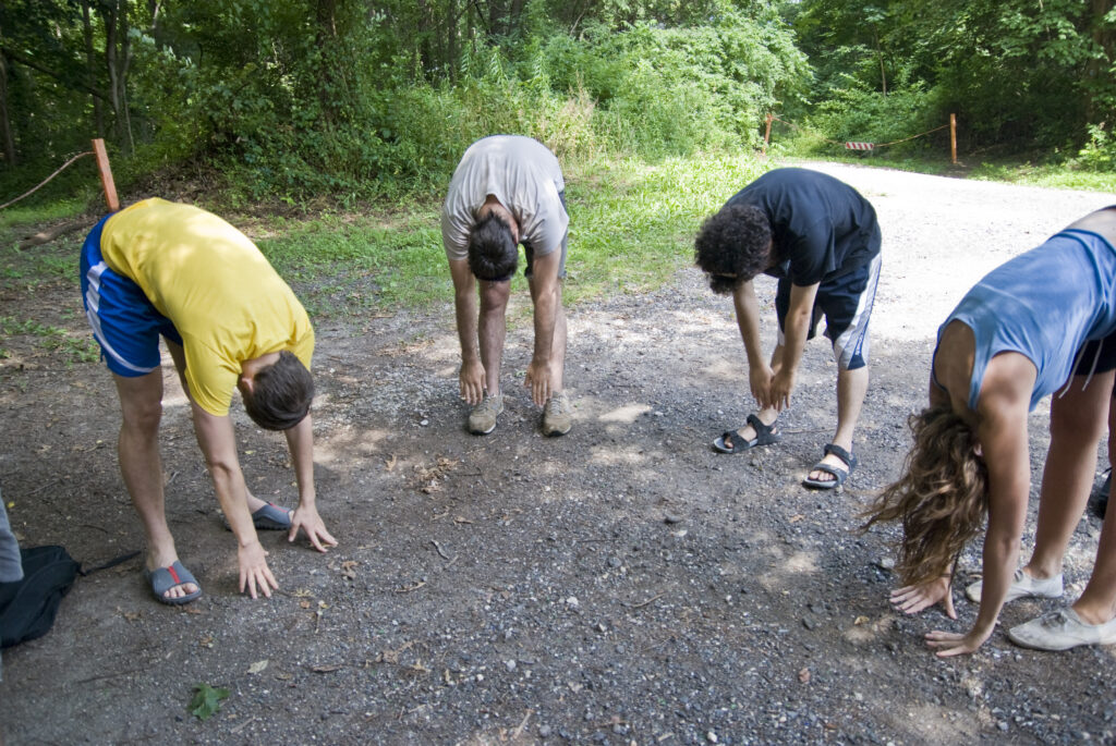 People stretching