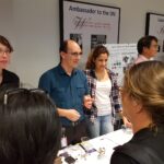 Justin Dressel and students working with him explain their research.