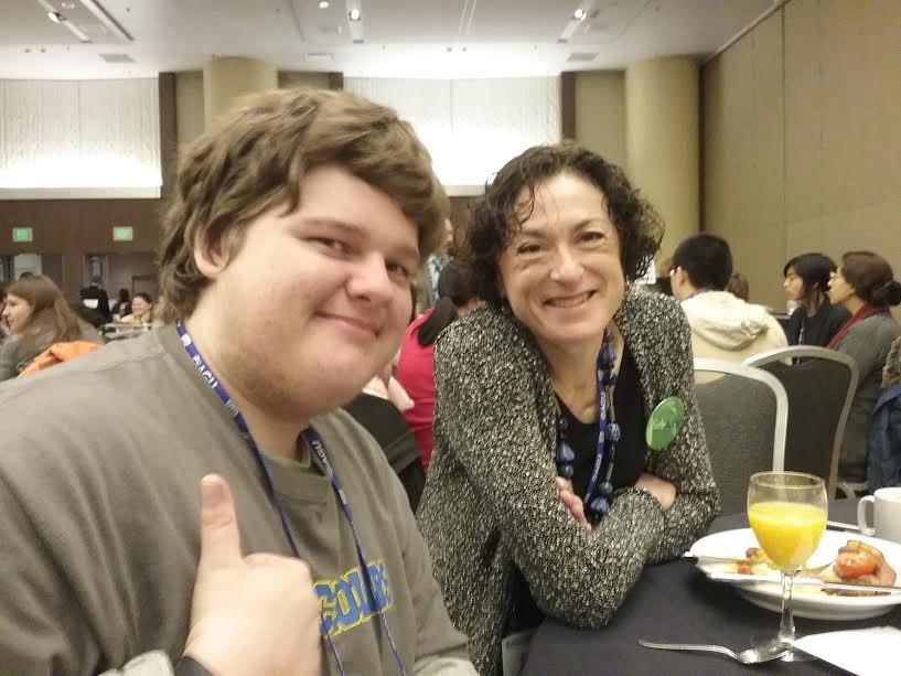 Gage Kizzar with Christine McEntee, AGU Executive Director and CEO AGU