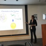 Sara Siwiecki presenting her research during her summer REU at Yale.