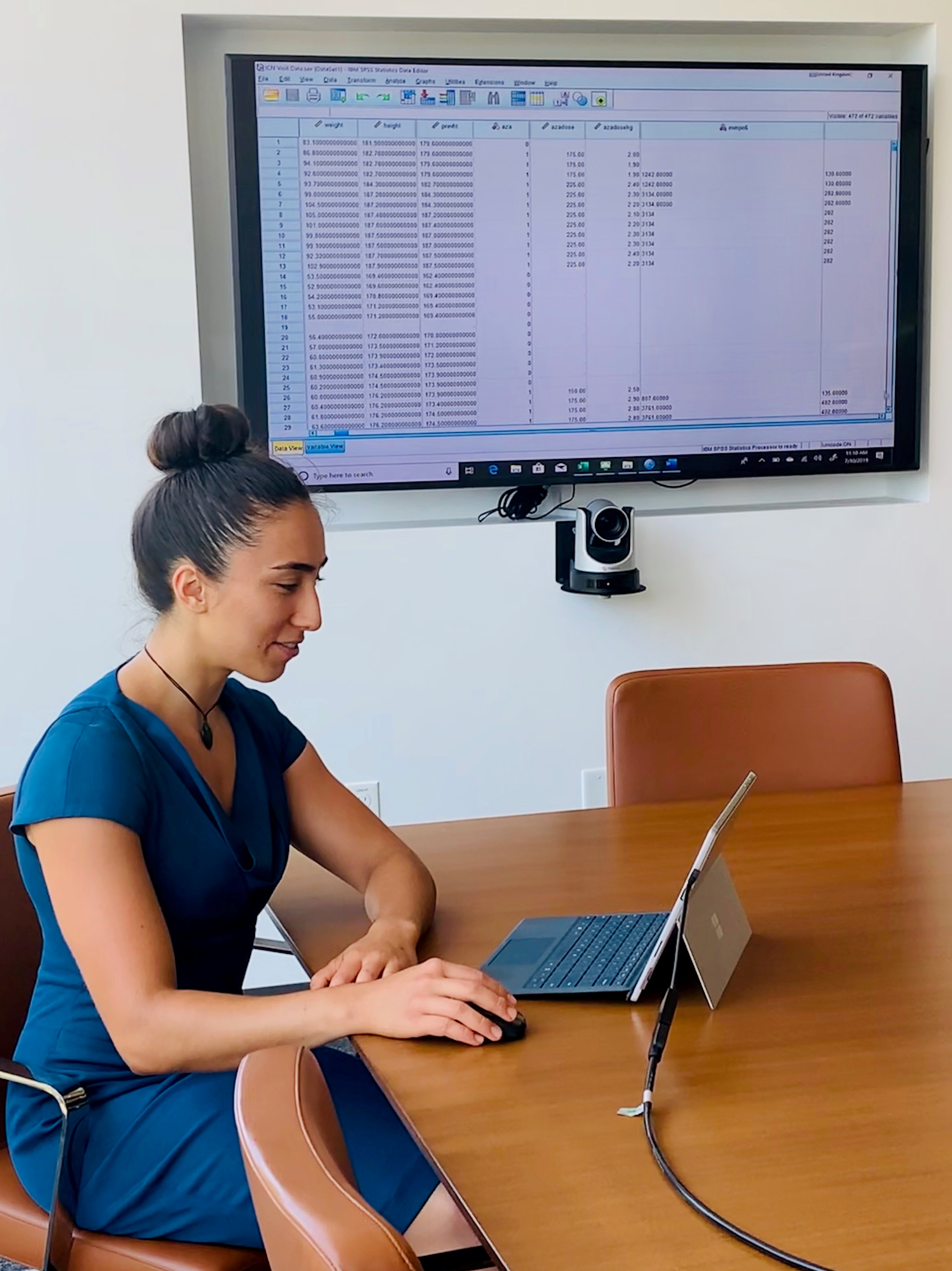 Natalie Paterson working on dataset.