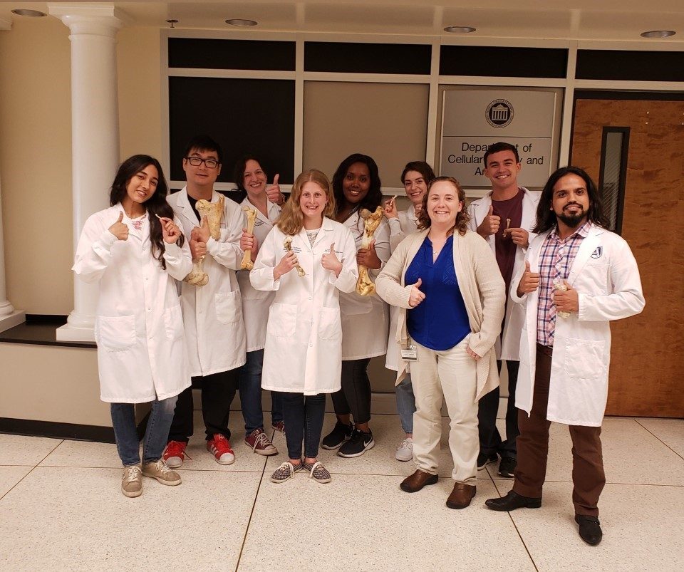 Riley Kendall with her summer research team at August University.