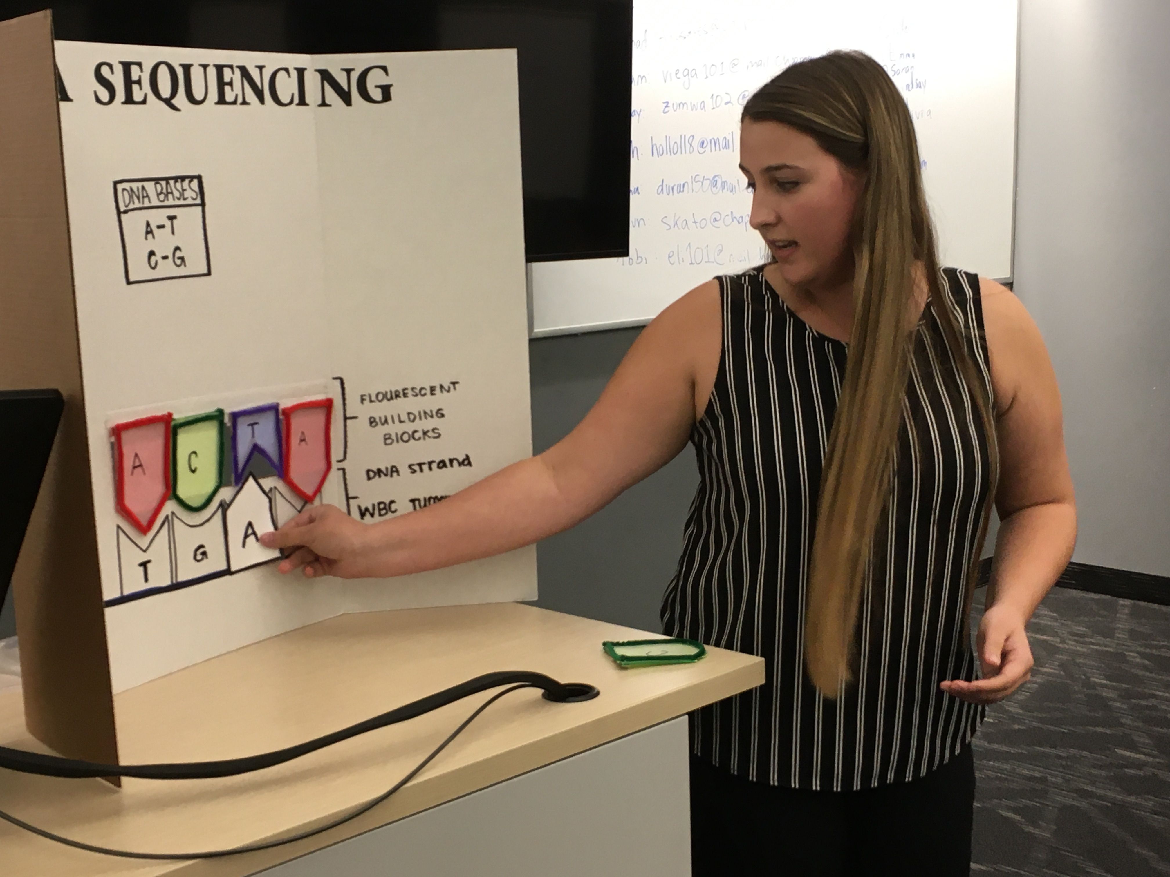 Lindsay Zumwalt giving her final presentation