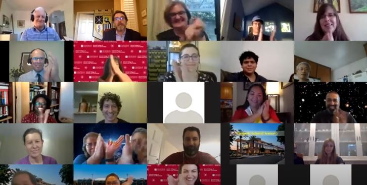 zoom screenshot of senior awards celebration