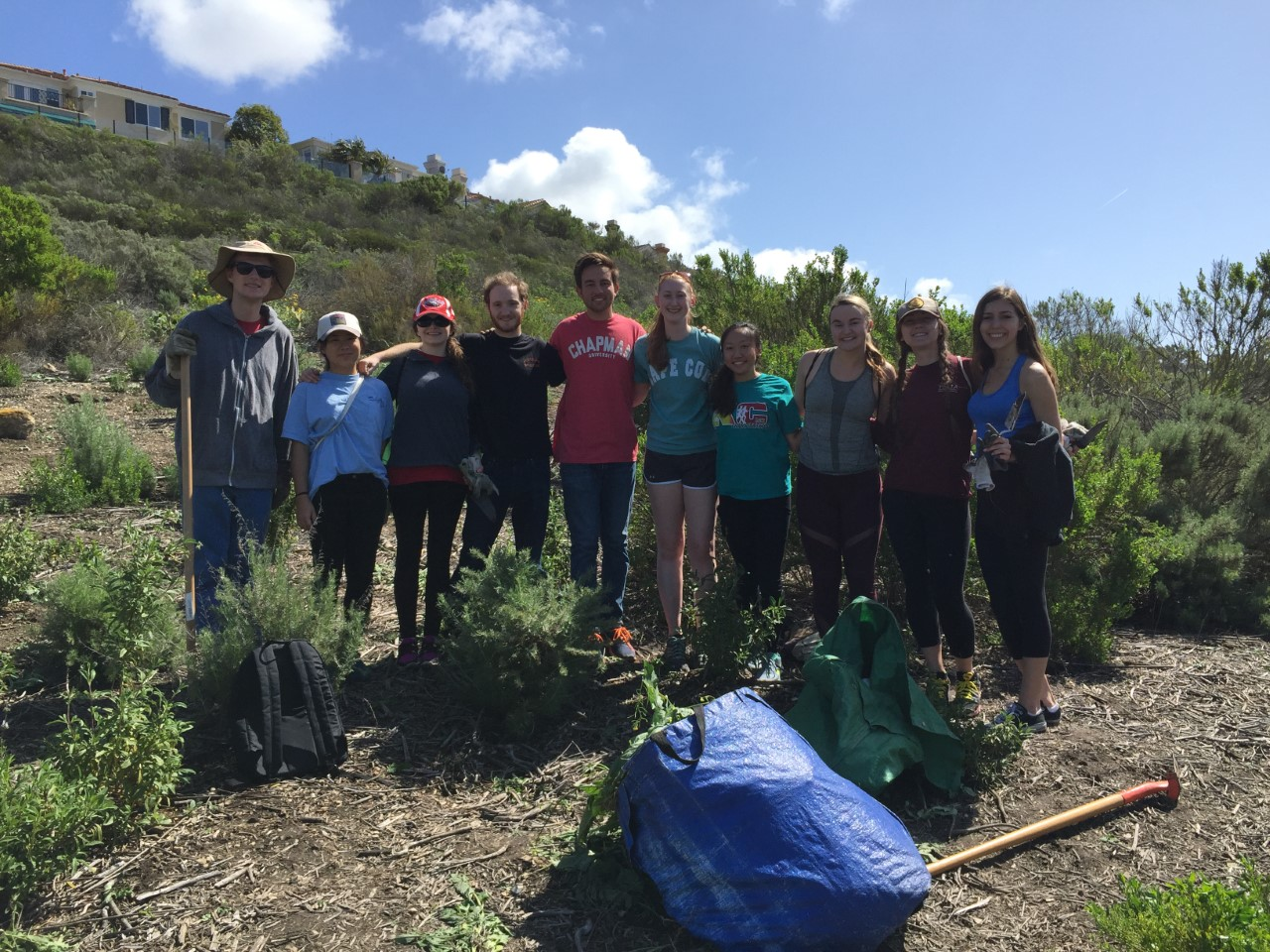 Chapman students volunteering with Project Grow