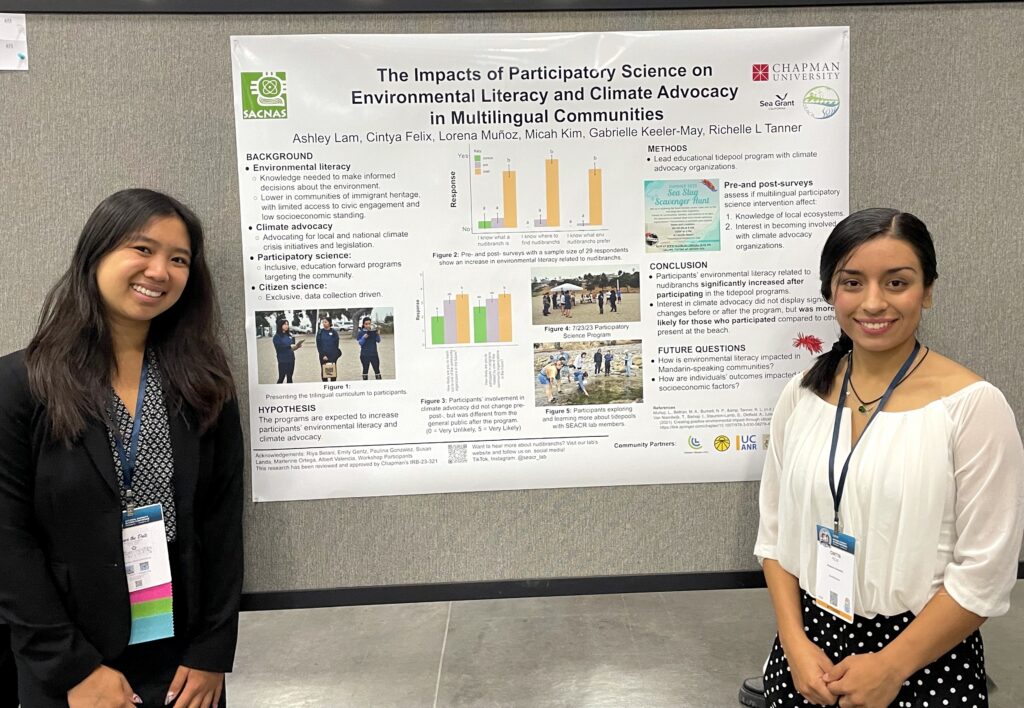 Students present a research poster at the 2023 NDiSTEM conference.