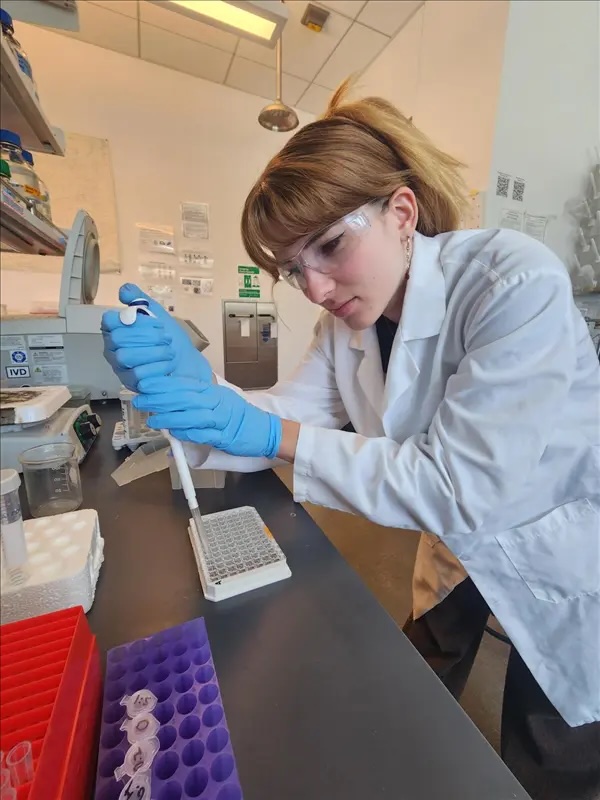 Jolie Evans working in Dr. Owen’s nitrogenase lab this summer.