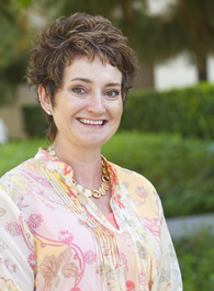 Woman smiling.