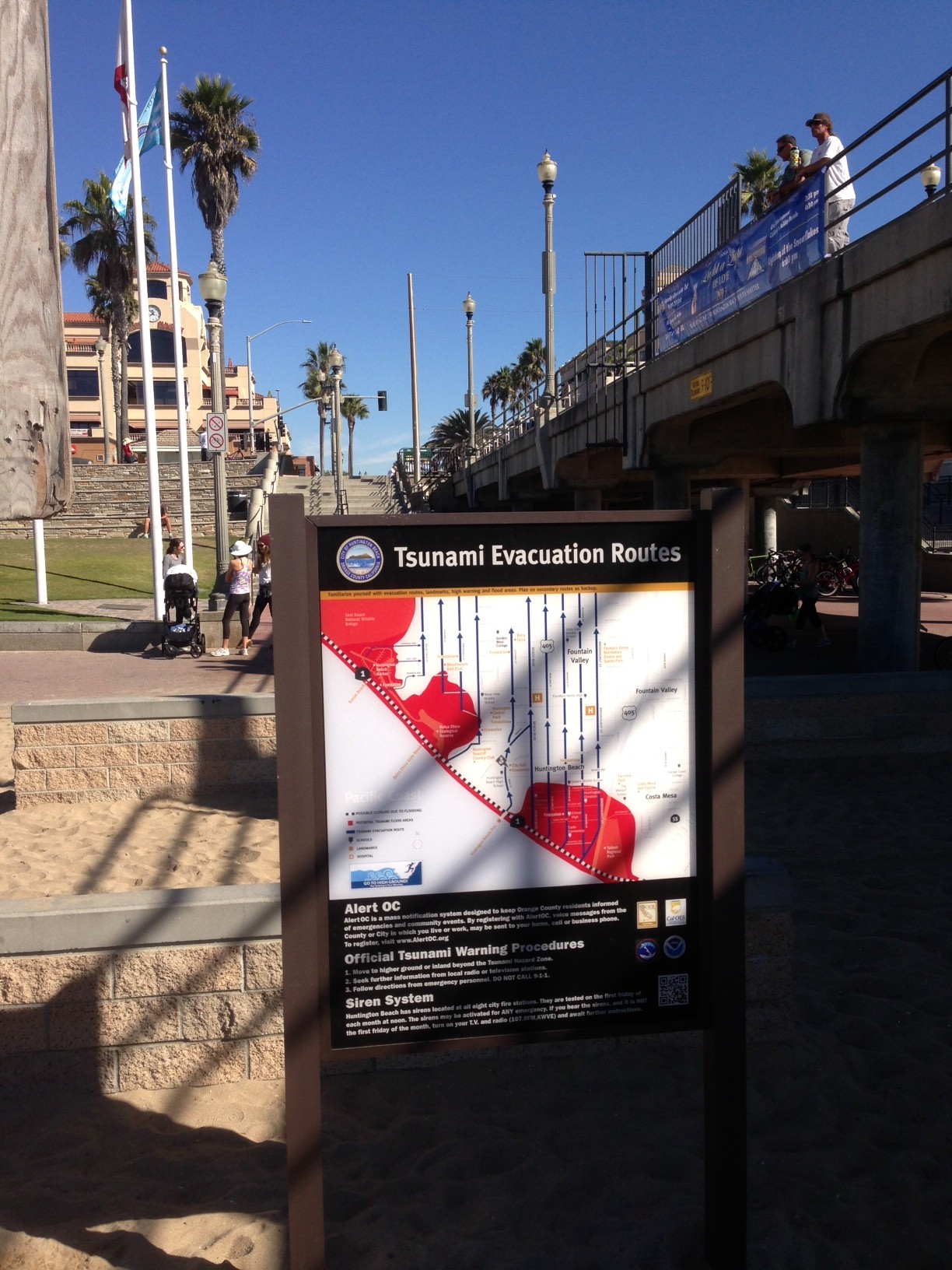 Tsunami evacuation sign.