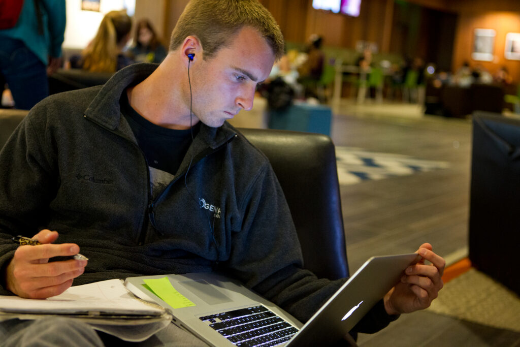 Student with laptop