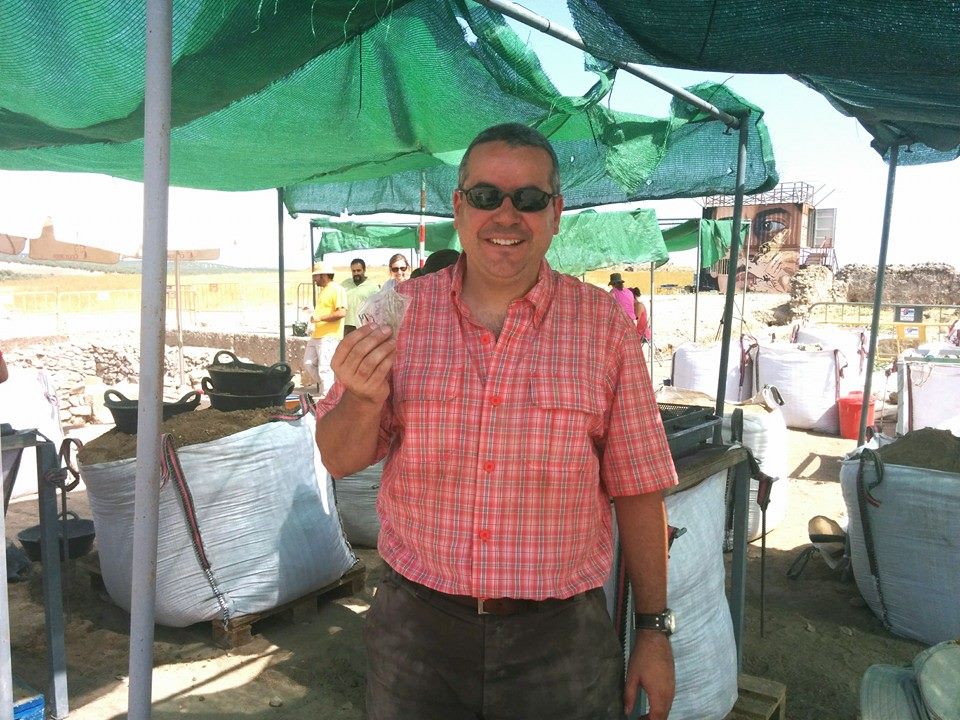 Man at dig site.