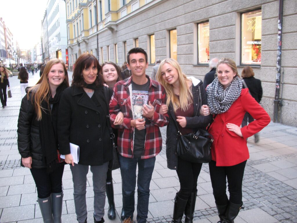 Group of people smiling.