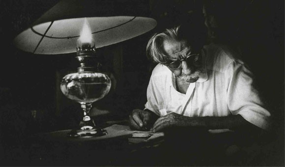 Albert Schweitzer writing.