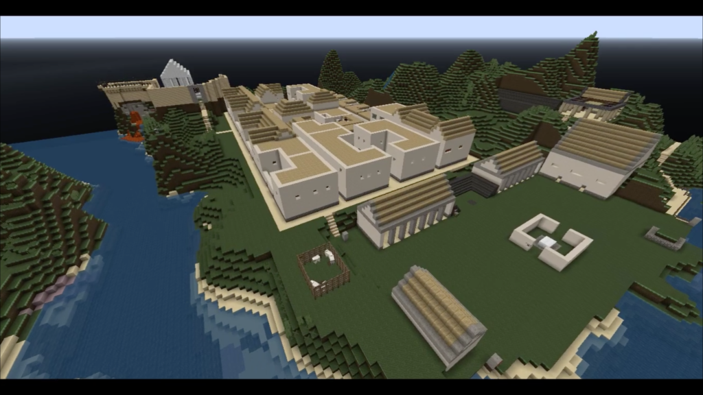 Minecraft city.