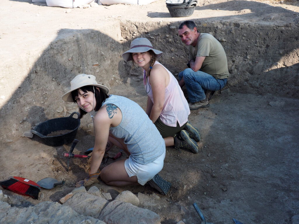 People at an excavation site.