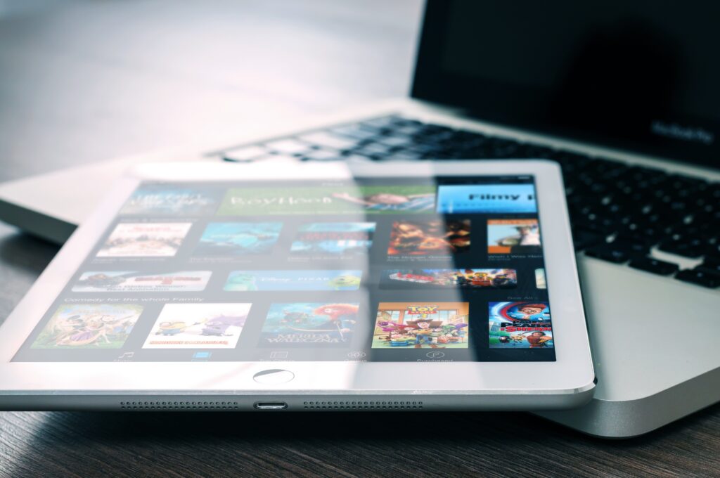 iPad on laptop