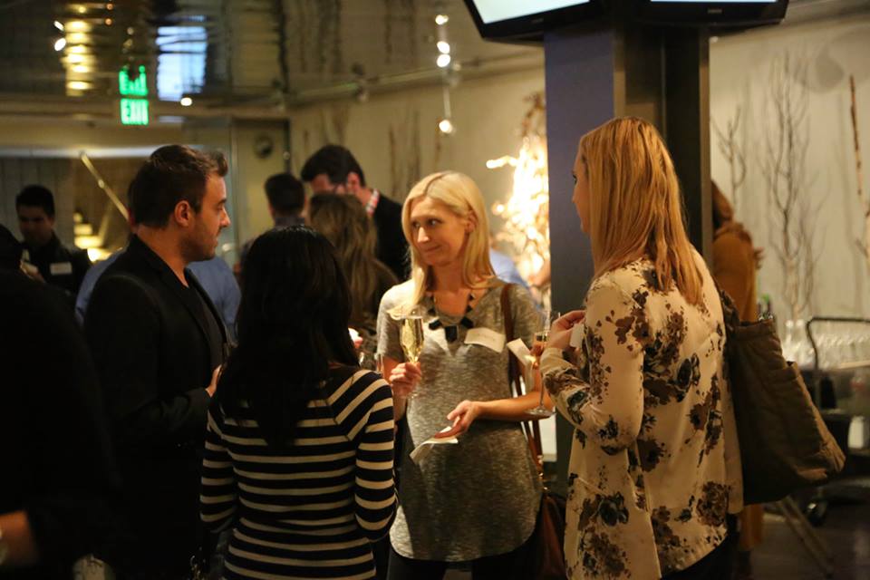 Group of people talking.