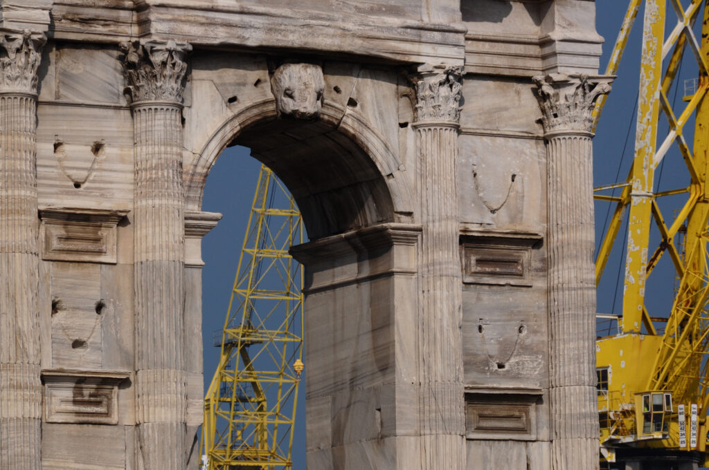 Italian buildings under construction.