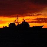 military boat at night