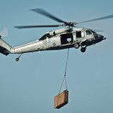 helicopter with package