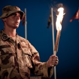 soldier with torch