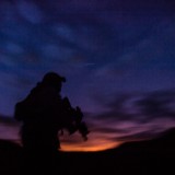 soldier at dusk
