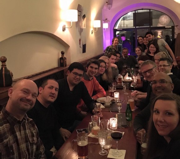group of MBA Prague students eating