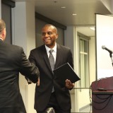 Businessman Eric Brandt and Dean Reggie Gilyard