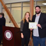 Students receiving award at Leatherby Center