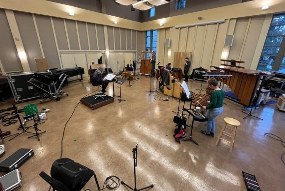 Partch Ensemble's recording space in Crean Hall
