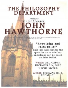 Flyer for John Hawthorne event