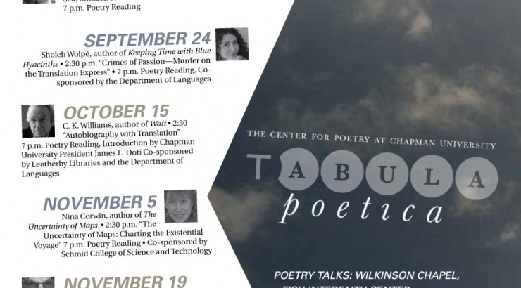 Poster for Tabula Poetica Poetry Reading Series 2013.