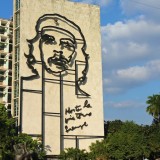 Che Guevara artwork on building.