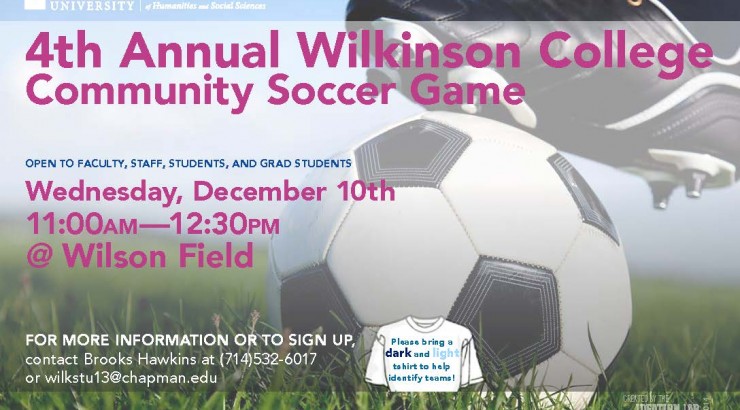 Flyer for Community Soccer Game