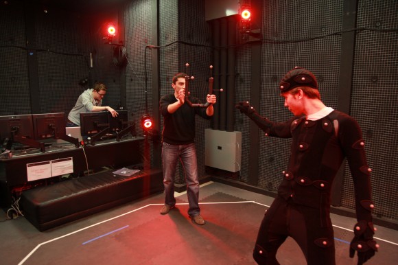 Our older motion capture suits required actors and directors to work in one isolated room, in a full-body suit.