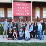 Digital Arts students posing outside of The Walt Disney Family Museum