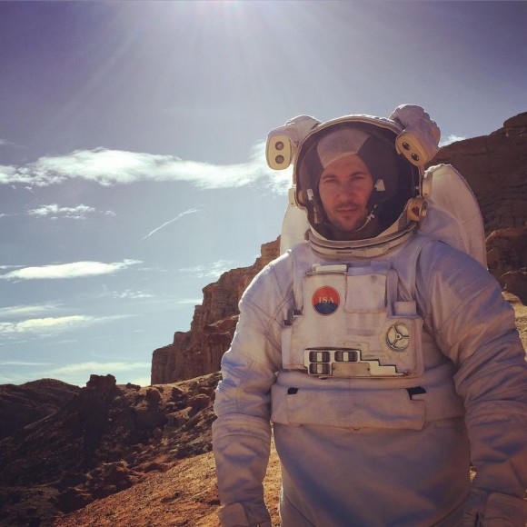 astronaut filming on location in the redlands