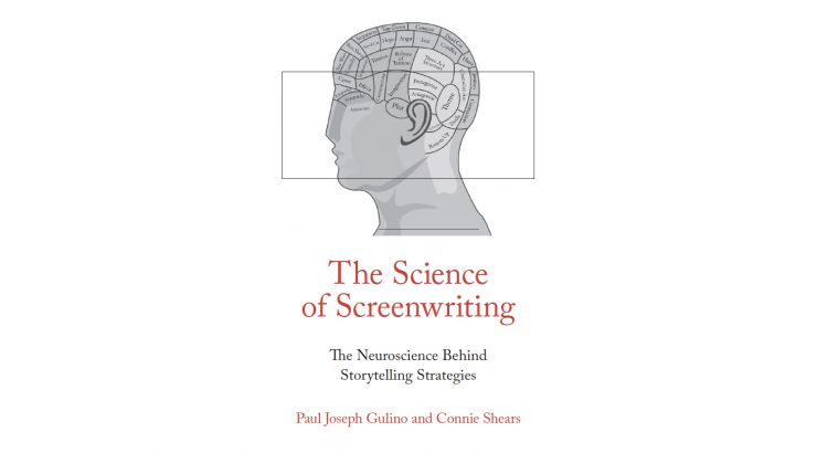 Cover image of The Science of Screenwriting - figure drawing of human head with brain functions labeled