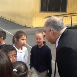 Dean Cardinal talks to the students at King Elementary