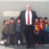Dean Cardinal and a group of students