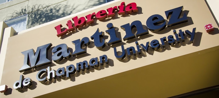 Libreria Martinez de Chapman University sign.